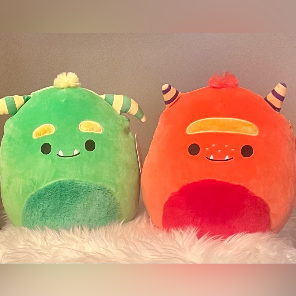 Squishmallow Callum & Ernest the Monsters 12” NWT - Set of Two